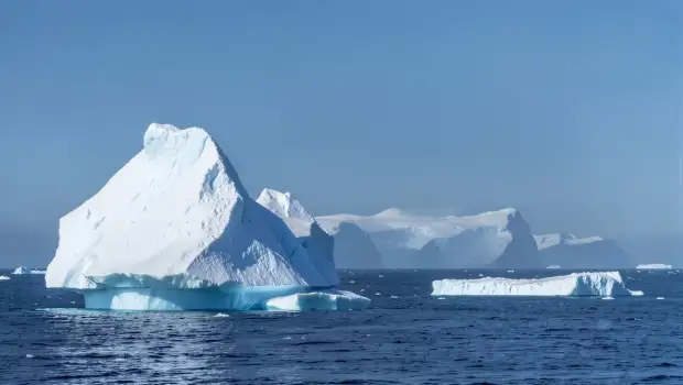Icy Arctic Landscape with Icebergs and Glaciers