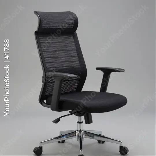 Modern Black Office Chair with Adjustable Backrest