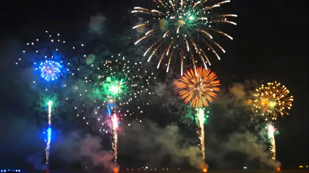 Fireworks in the Night of a Festival