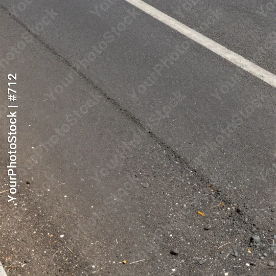 Cracked Road with White Line, Empty Scene debris