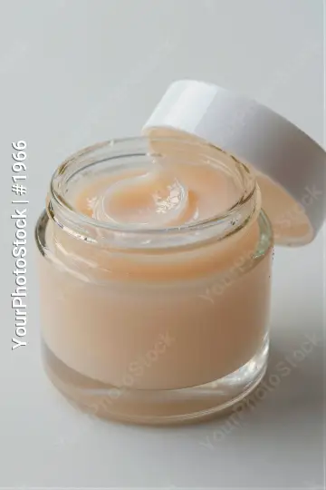 Light Peach Lotion Jar with Slightly Open Lid