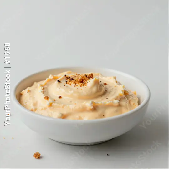 Creamy White Dip with Black Pepper Flakes in a Bowl