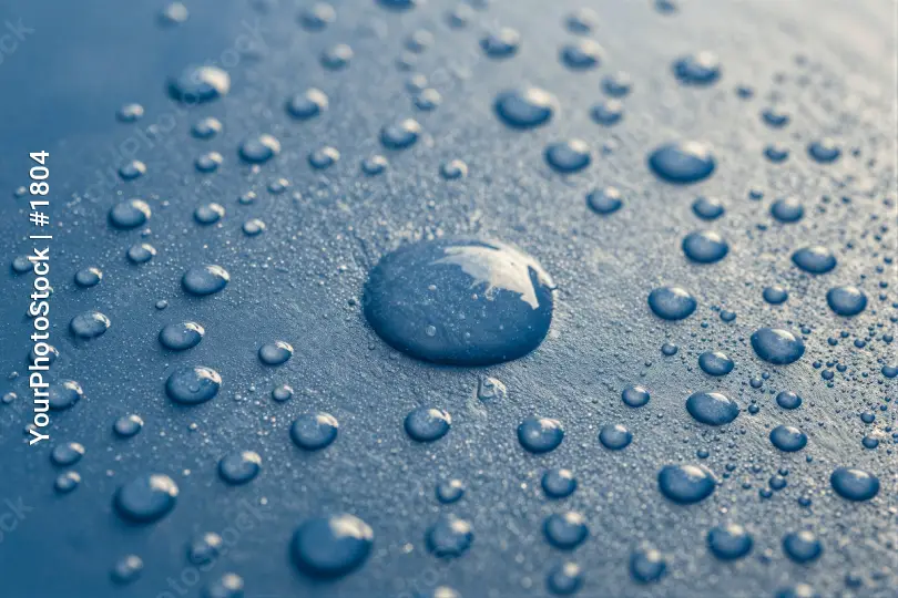 Water Droplets Close-Up on Surface water drops