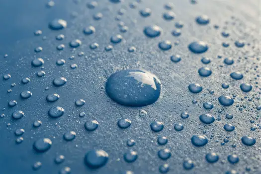 Water Droplets Close-Up on Surface water drops