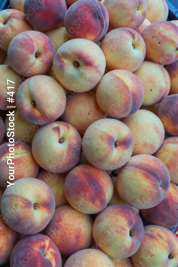 Ripe Peaches Pile Market Stall fruit round plump
