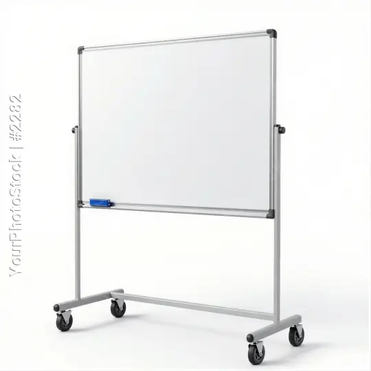 Rolling Stainless Steel Whiteboard on Metal Frame