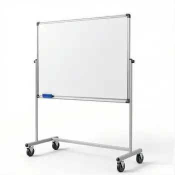 Rolling Stainless Steel Whiteboard on Metal Frame