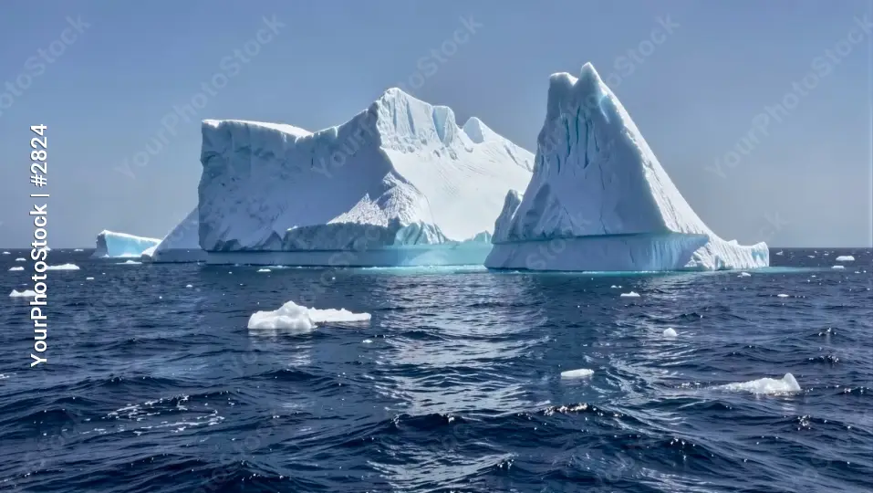 Icy Landscape with Giant Iceberg