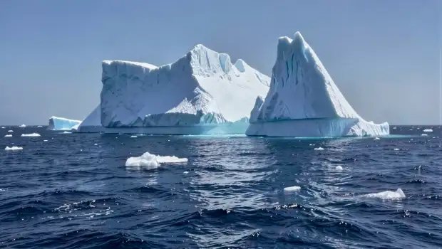 Icy Landscape with Giant Iceberg