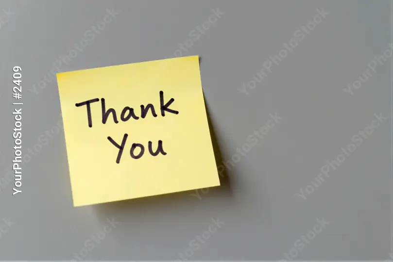 Thank You Note on Grey Background sticky note