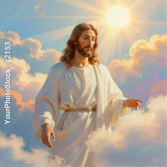 Jesus Christ Standing in Sky, Outstretched Arms