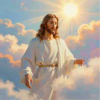 Jesus Christ Standing in Sky, Outstretched Arms