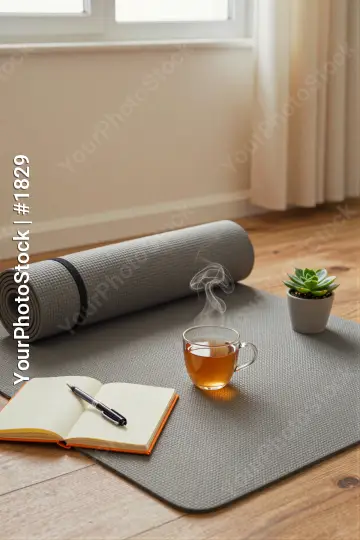 Yoga Mat Setup for Home Practice wooden floor