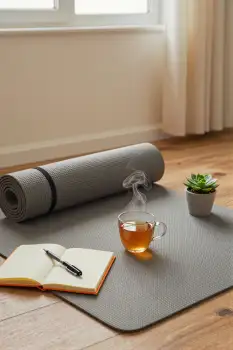 Yoga Mat Setup for Home Practice wooden floor