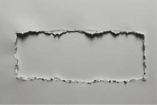 Torn Hole in White Wall jagged uneven tear modern design
