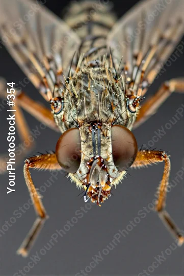 Robber Fly Head Close-Up insect headshot eyes