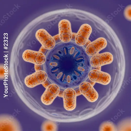 Complex Structure Anatomy - Central Nucleus with Radial Proteins