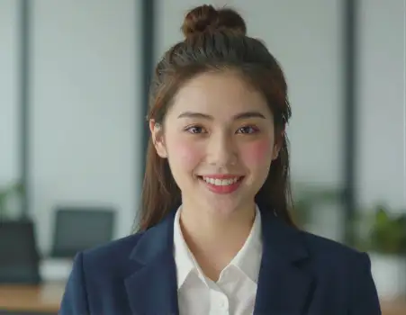 Confident Young Woman in Office Smiling professional business