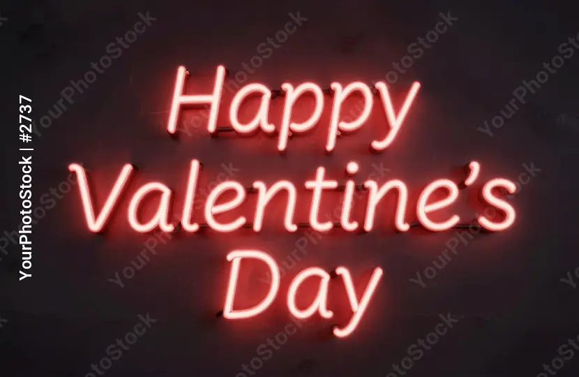 Neon Sign 'Happy Valentine's Day' - Romantic Holiday Greeting Decoration