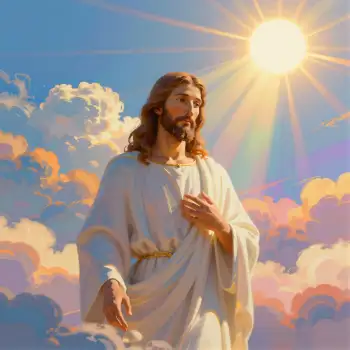 Jesus Christ in Prayer During Sunset digital illustration
