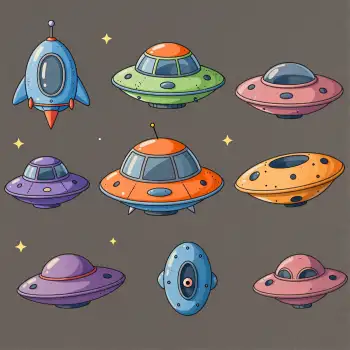 Nine Different Flying Saucers Designs ufo spaceships
