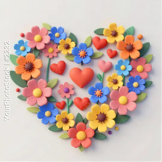 Heart-Shaped Paper Flowers Arrangement colorful