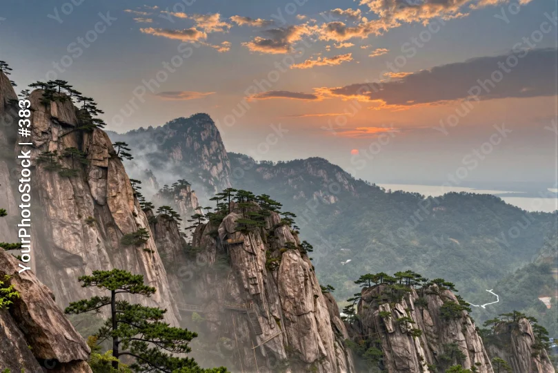 Mountain Range Sunset Landscape nature peaceful