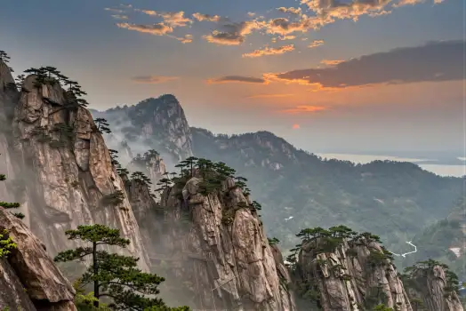 Mountain Range Sunset Landscape nature peaceful