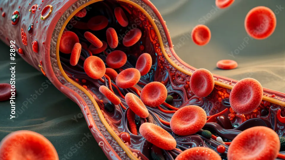 Close-up of Red Blood Cells in a Microscope