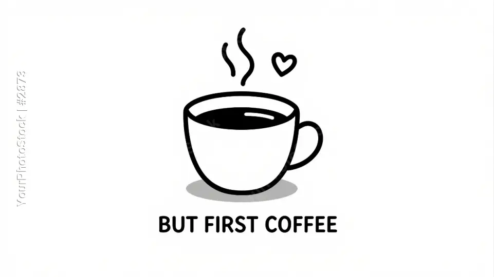Coffee Cup with Heart and Text