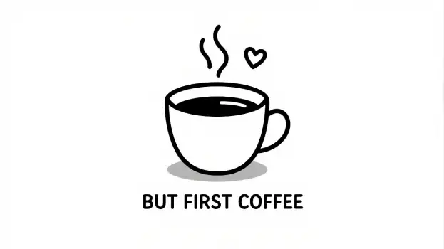Coffee Cup with Heart and Text