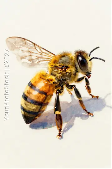 Close-up of a Honey Bee Facing Right insect nature