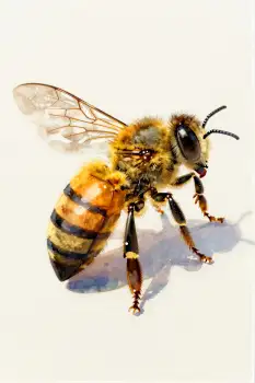 Close-up of a Honey Bee Facing Right insect nature