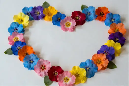 Heart-Shaped Flower Arrangement heart shaped vibrant colors