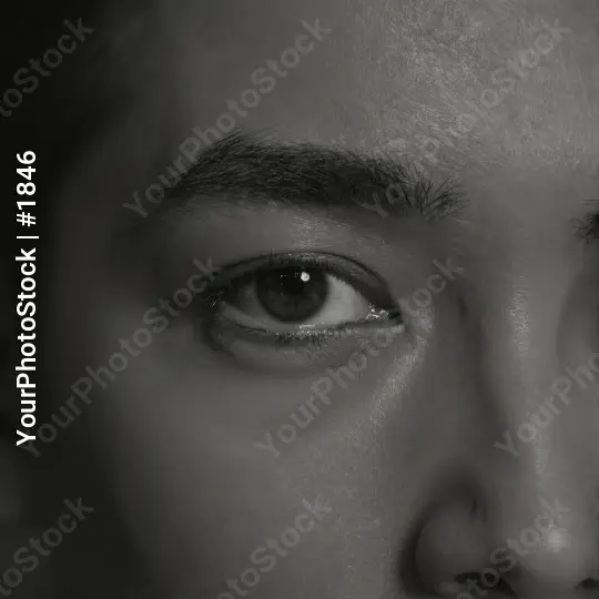 Close-up of a person's eye with iris and pupil