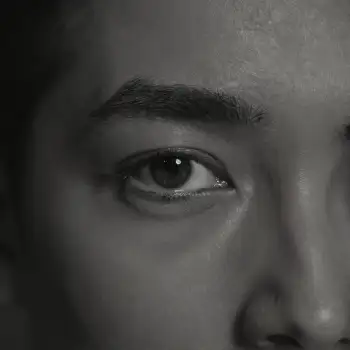 Close-up of a person's eye with iris and pupil