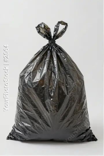 Black Garbage Bag Standing Upright waste management recycle