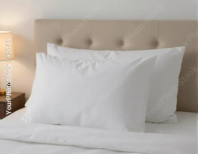 Minimalist Bedroom Setup With Pillows And Lamp hotel