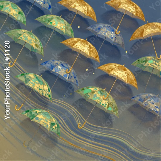 Floating Umbrellas in Air colorful peaceful serene