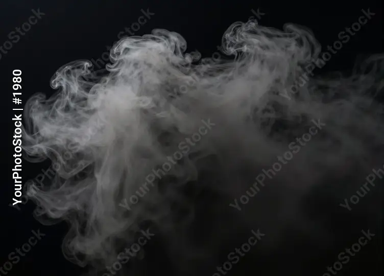Mysterious White Smoke Swirling Upwards on Black Background