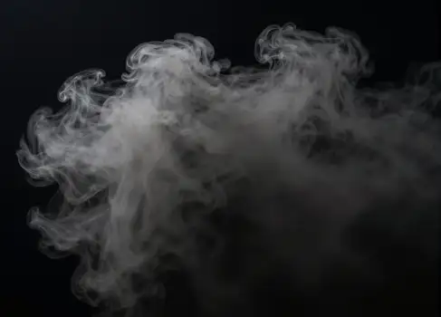 Mysterious White Smoke Swirling Upwards on Black Background