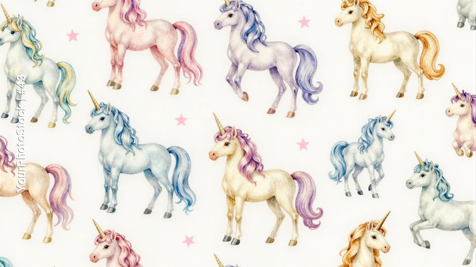 Multicolored Unicorns Pattern whimsical playful