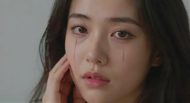 Young woman in deep thought with serious expression