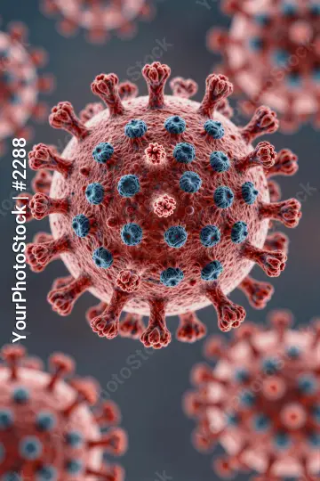 Microscopic Organisms Red Blue Spheres microorganisms
