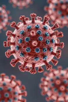 Microscopic Organisms Red Blue Spheres microorganisms