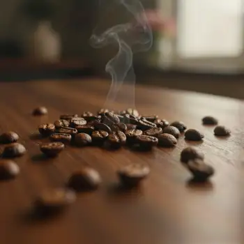 Freshly Roasted Coffee Beans on Wooden Surface