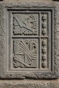 Ornate Stone Panel with Decorative Design intricate
