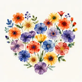 Heart-Shaped Flower Arrangement with Vibrant Colors