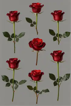 Nine Red Roses in Grid Pattern romantic elegant