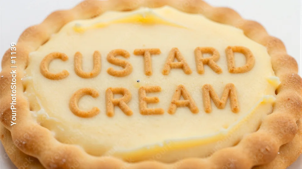 Close-up of Golden Custard Cream Pie golden brown